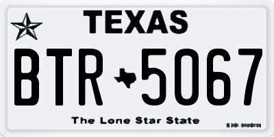 TX license plate BTR5067