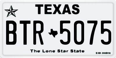 TX license plate BTR5075
