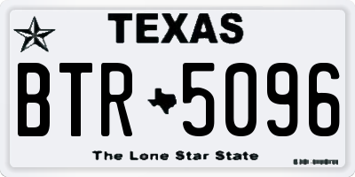 TX license plate BTR5096