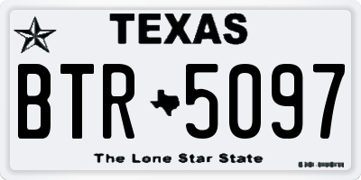 TX license plate BTR5097