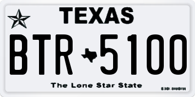 TX license plate BTR5100