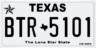 TX license plate BTR5101