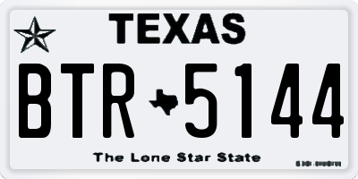 TX license plate BTR5144
