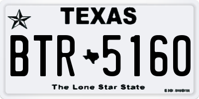 TX license plate BTR5160