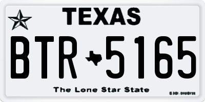 TX license plate BTR5165