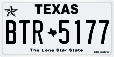TX license plate BTR5177