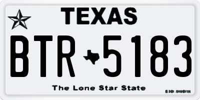 TX license plate BTR5183