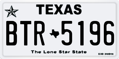 TX license plate BTR5196