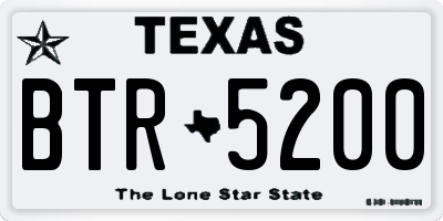 TX license plate BTR5200