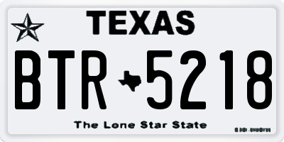 TX license plate BTR5218