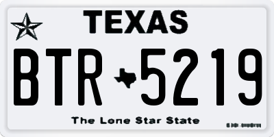 TX license plate BTR5219