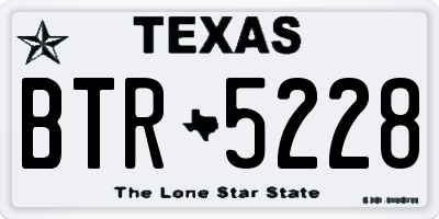 TX license plate BTR5228