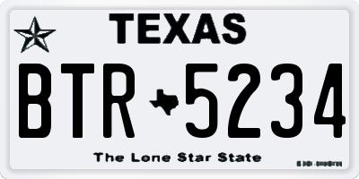 TX license plate BTR5234