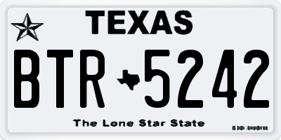 TX license plate BTR5242