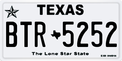 TX license plate BTR5252