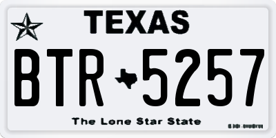 TX license plate BTR5257