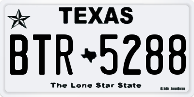 TX license plate BTR5288