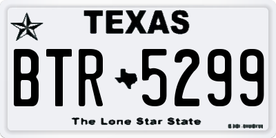 TX license plate BTR5299