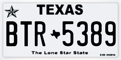 TX license plate BTR5389