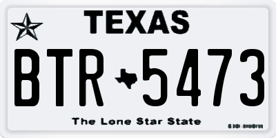 TX license plate BTR5473