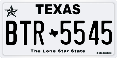 TX license plate BTR5545