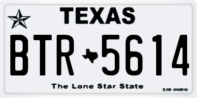 TX license plate BTR5614