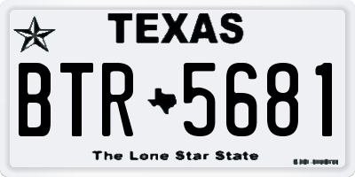 TX license plate BTR5681