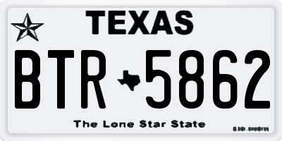 TX license plate BTR5862