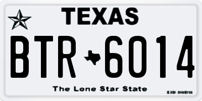 TX license plate BTR6014