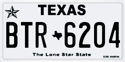 TX license plate BTR6204