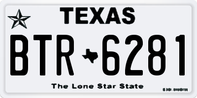 TX license plate BTR6281