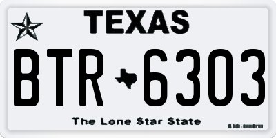 TX license plate BTR6303