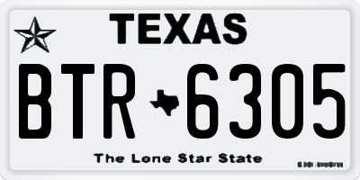 TX license plate BTR6305