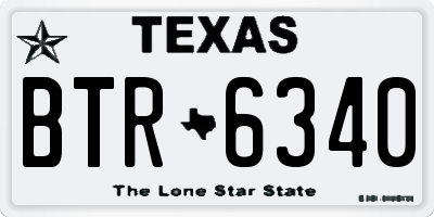 TX license plate BTR6340