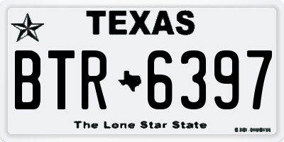 TX license plate BTR6397