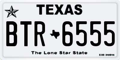 TX license plate BTR6555