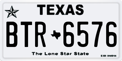 TX license plate BTR6576