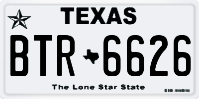 TX license plate BTR6626