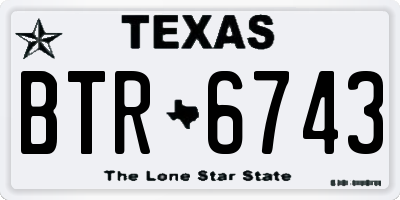 TX license plate BTR6743