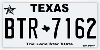 TX license plate BTR7162