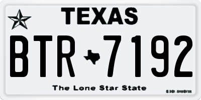 TX license plate BTR7192