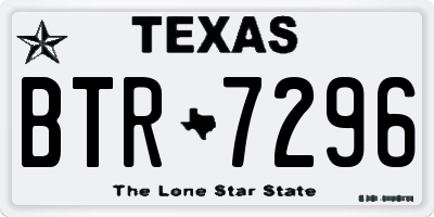 TX license plate BTR7296