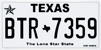 TX license plate BTR7359