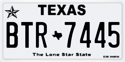 TX license plate BTR7445
