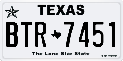 TX license plate BTR7451