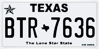 TX license plate BTR7636