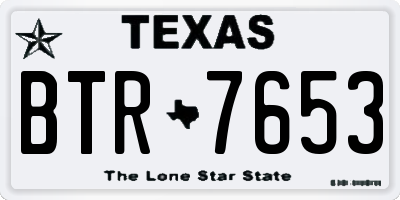 TX license plate BTR7653