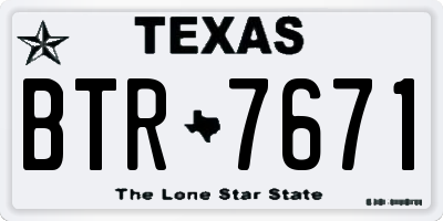 TX license plate BTR7671