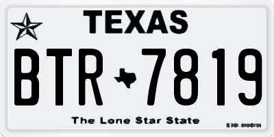 TX license plate BTR7819