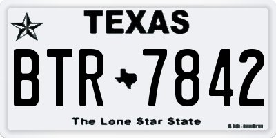 TX license plate BTR7842